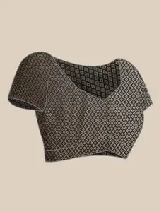 Mitera Grey Melange & Black Striped Pure Georgette Saree