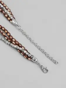 RICHEERA Gold-Plated Beaded Triple-Layered Statement Necklace