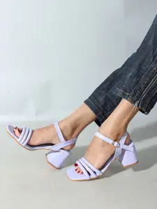 Colo Strappy Open Toe Block Heels With Buckle Closure