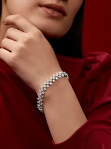 MINUTIAE Silver-Plated Crystals Link Bracelet