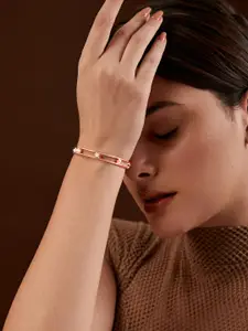 MINUTIAE Rose Gold-Plated Crystals Cuff Bracelet