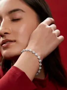 MINUTIAE Silver-Plated Crystals Link Bracelet