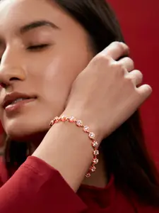MINUTIAE Rose Gold-Plated Crystals Link Bracelet