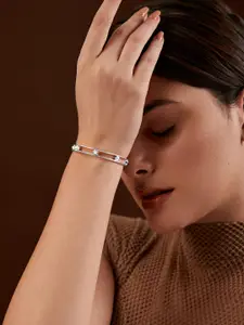 MINUTIAE Brass Silver Plated Cuff Bracelet