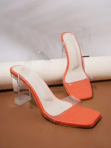 THE WHITE POLE Open Toe Party Block Heels