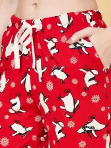 Dreamz by Pantaloons Women Conversational Printed Cotton Straight Lounge Pants