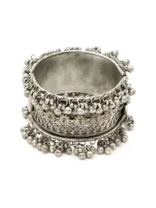 Sangria Silver-Plated Oxidised Cuff Bracelet