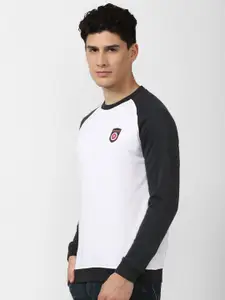 Van Heusen Colourblocked Round Neck Long Sleeves Pullover