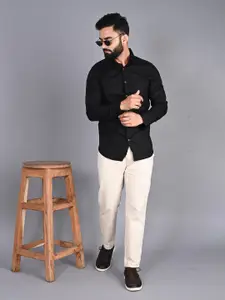 FUBAR Slim Fit Spread Collar Casual Shirt