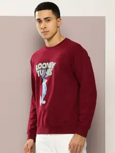 Kook N Keech Men Looney Tunes Printed Pure Cotton Sweatshirt