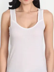 Aimly Pack Of 2 Scoop Neck Shoulder Straps Longline Cotton Camisoles