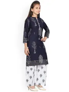 BAESD Girls Ethnic Motifs Printed Regular Cotton Kurta