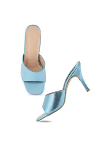 SCENTRA Blue Open Toe Block Heels
