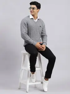 Monte Carlo Self Design Cable Knit Woollen Pullover Sweater