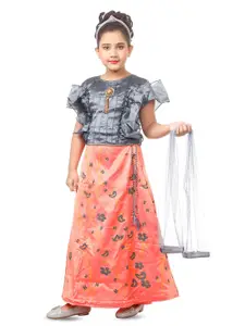 BAESD Girls Embellished Ready to Wear Lehenga & Blouse With Dupatta