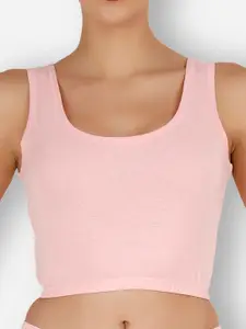 SELFCARE Round Neck Sleeveless Cropped Thermal Top
