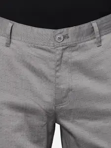 t-base Men Self Design Textured Straight Fit Chinos