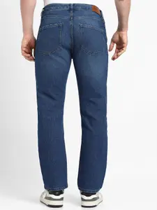 FOREVER 21 Men Straight Fit Slash Knee Light Fade Stretchable Jeans