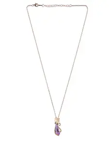 UNIVERSITY TRENDZ Gold-Plated Cat Style Crystal Studded Pendant Necklace