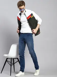 Monte Carlo Colourblocked Mock Collar Lightweight Bomber Jacket