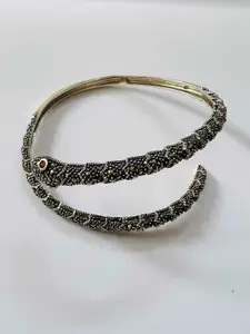 Arte Jewels 925 Sterling Silver Marcasite Stones Bangle