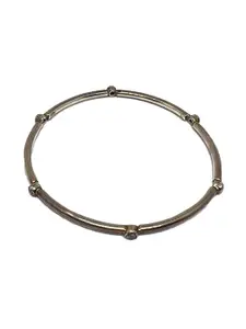 Arte Jewels Silver Rhodium-Plated Bangle-Style Bracelet