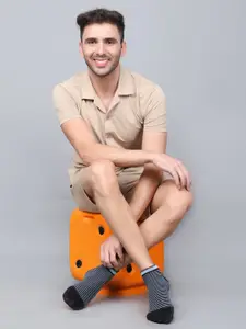 Dollar Socks Men Pack Of 5 Assorted Striped Cotton Ankle Length Socks