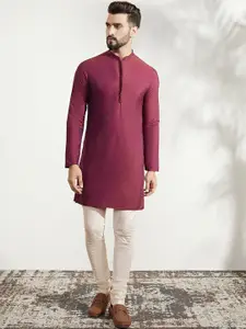 KISAH Mandarin Collar Regular Kurta with Churidar With Nehru Jacket