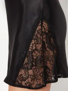 Trendyol Self Design Satin Strappy Nightdress