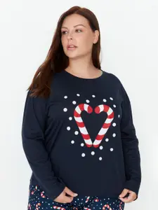 Trendyol Conversational Printed Night suit