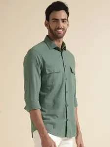 Andamen Premium Slim Fit Spread Collar Twill Casual Shirt