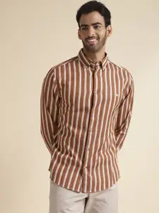 Andamen Premium Slim Fit Striped Twill Casual Shirt