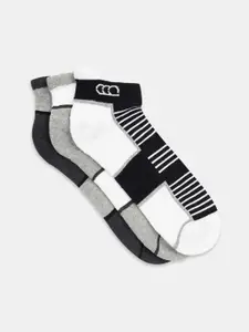 Ajile by Pantaloons Men Pack Of 3 Colourblocked Ankle-length Socks