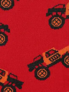 max Boys Conversational Printed Ribbed Acrylic Pullover