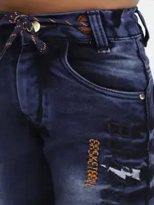 V-Mart Boys Blue Mildly Distressed Heavy Fade Jeans