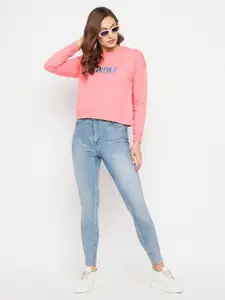 DressBerry Women Pink Printed Sweatshirt