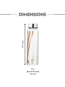 BOROSIL Artisan Transparent Borosilicate Glass Bottle 1L