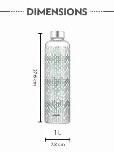 BOROSIL Vista Transparent Borosilicate Glass Bottle 1L