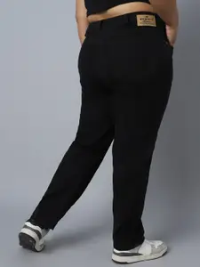 High Star Women Plus Size Straight Fit High-Rise Clean Look Stretchable Jeans