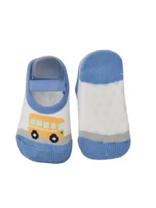 Yellow Bee Boys Pack of 2 Bus & Dog Printed Cotton Anti-Skid Socks