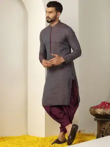 KISAH Ethnic Motifs Woven Design Jacquard Regular Kurta