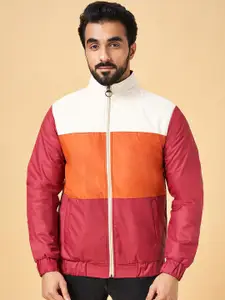 YU by Pantaloons Mock Collar Colourblocked Bomber Jacket