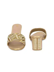 House of Pataudi Embellished Block Heels