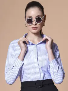 DressBerry Vertical Striped Slim Fit Formal Shirt