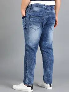 Urbano Plus Men Blue Slim Fit Low Distress Heavy Fade Stretchable Jeans