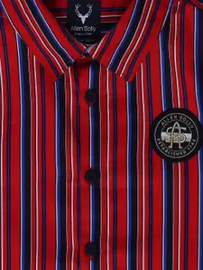 Allen Solly Junior Boys Slim Fit Opaque Striped Pure Cotton Casual Shirt