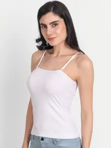 Aimly Non-Padded Cotton Extra Transparent Removable Strap Camisoles