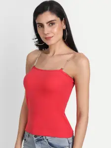 Aimly Non-Padded Cotton Extra Transparent Removable Strap Camisoles