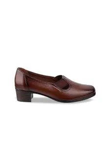 Catwalk Textured Leather Block Heel Pumps