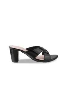 Catwalk Criss Cross Strap Open Toe Block Heels